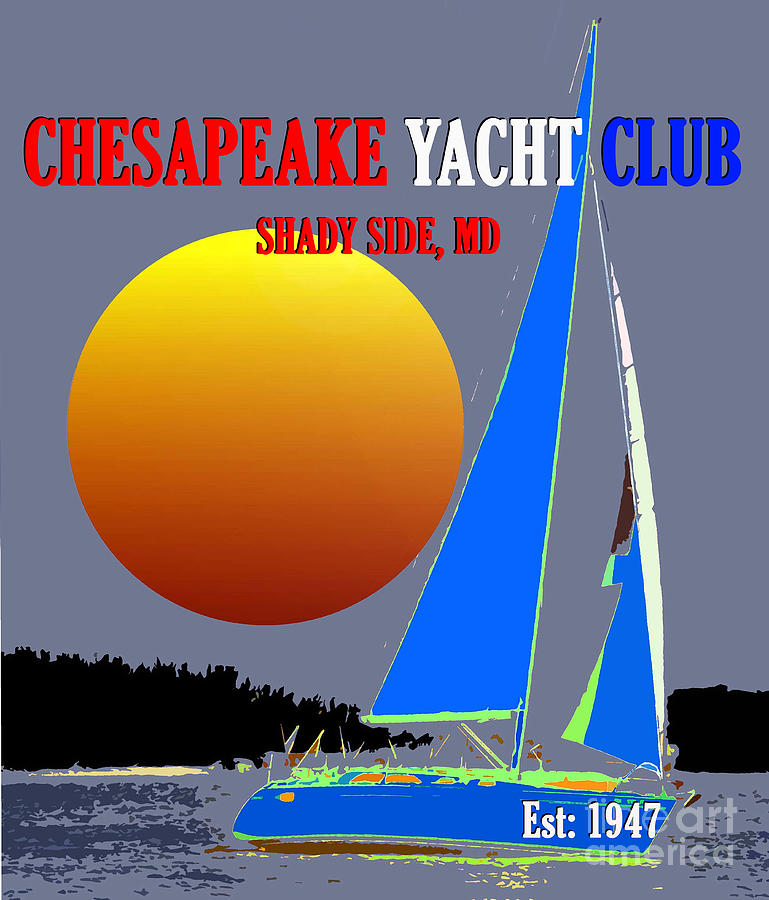 Chesapeake Yacht Club 1947 Mixed Media by David Lee Thompson