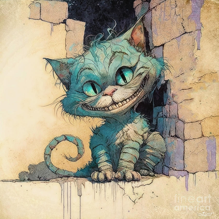 Cheshire Cat Digital Art by Jutta Maria Pusl