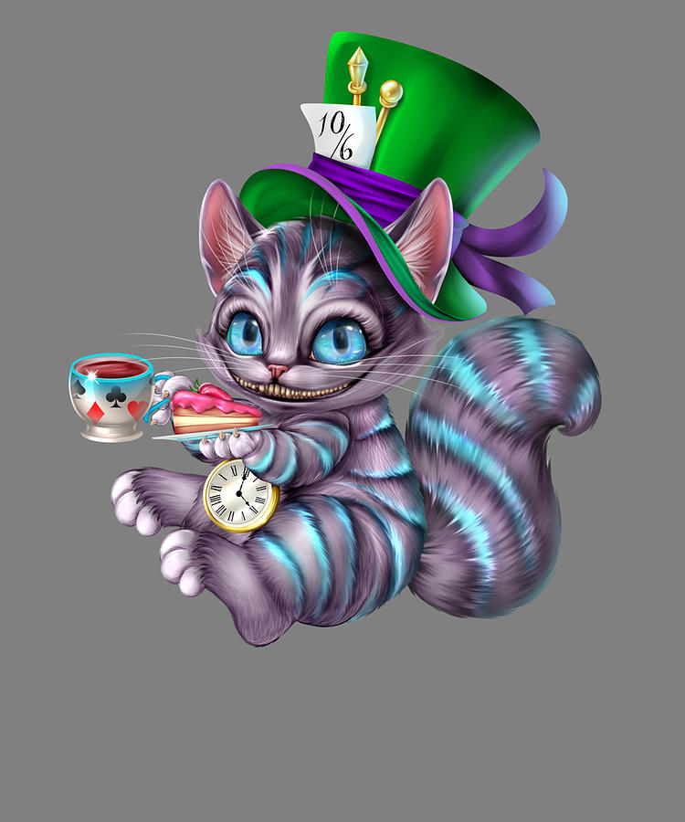 Chesire Cat Alice in Wonderland Digital Art by Stacy McCafferty