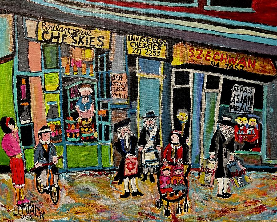Cheskies Kosher Outremont Bakery Painting by Michael Litvack