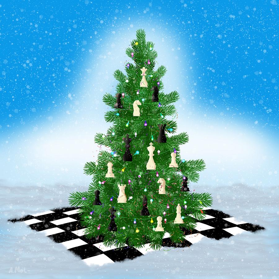 Chess Christmas Digital Art by Anastasiya Malakhova
