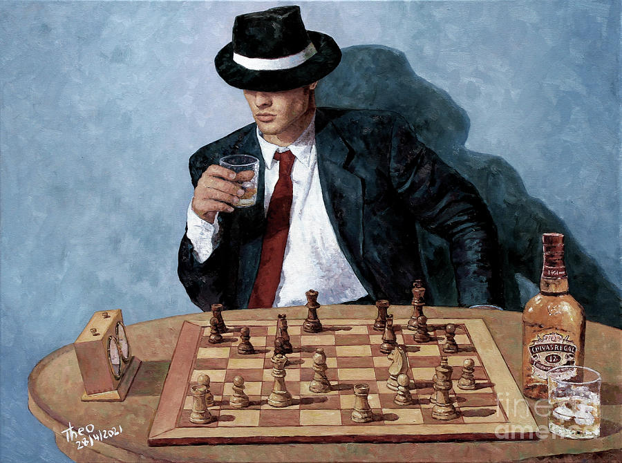 Chess Painting - Chess Painting Make Your Move by Theo Michael