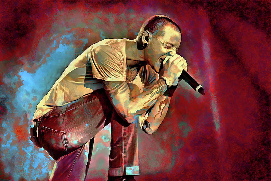 Chester Bennington Digital Art - Chester Bennington Linkin Park Art In The End by James West by The Rocker