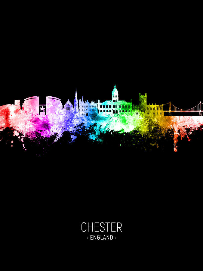 Chester England Skyline #00 Digital Art by Michael Tompsett