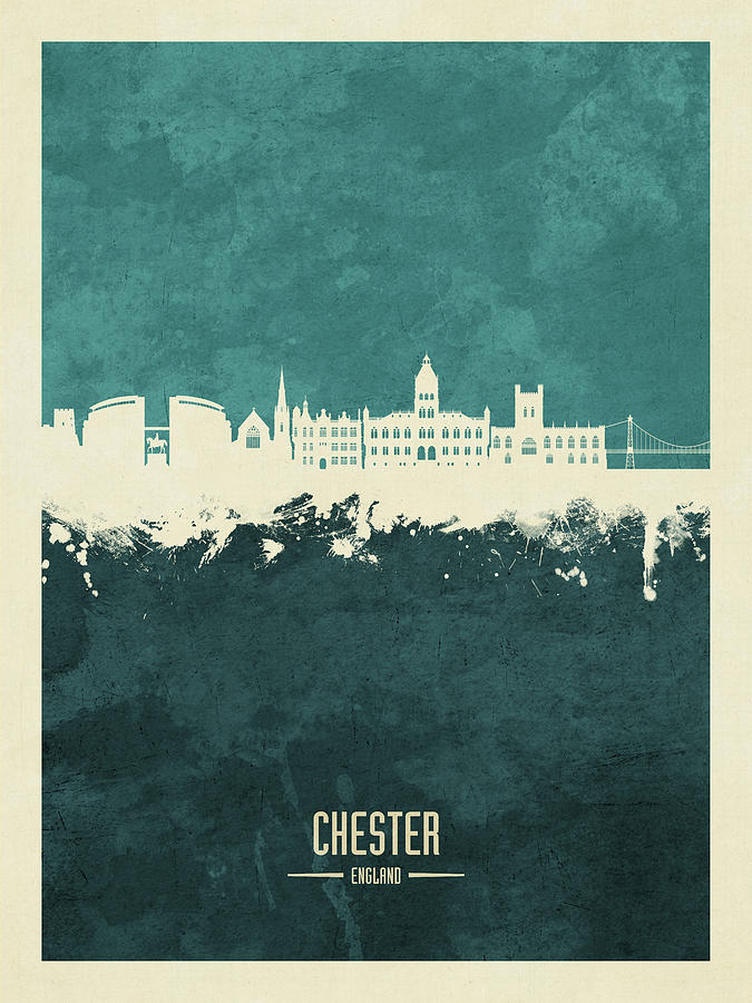 Chester England Skyline #01 Digital Art by Michael Tompsett