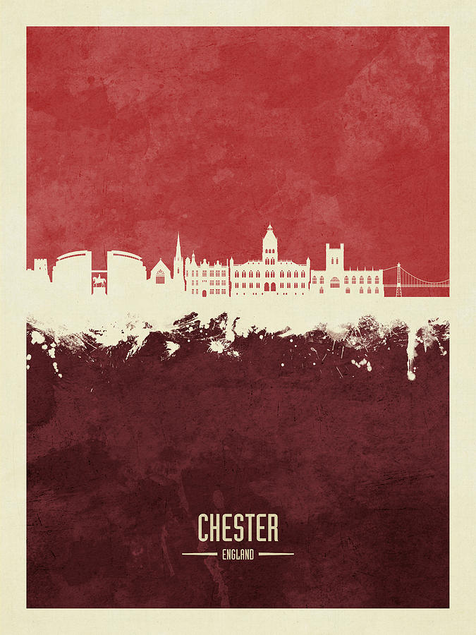 Chester England Skyline #02 Digital Art by Michael Tompsett