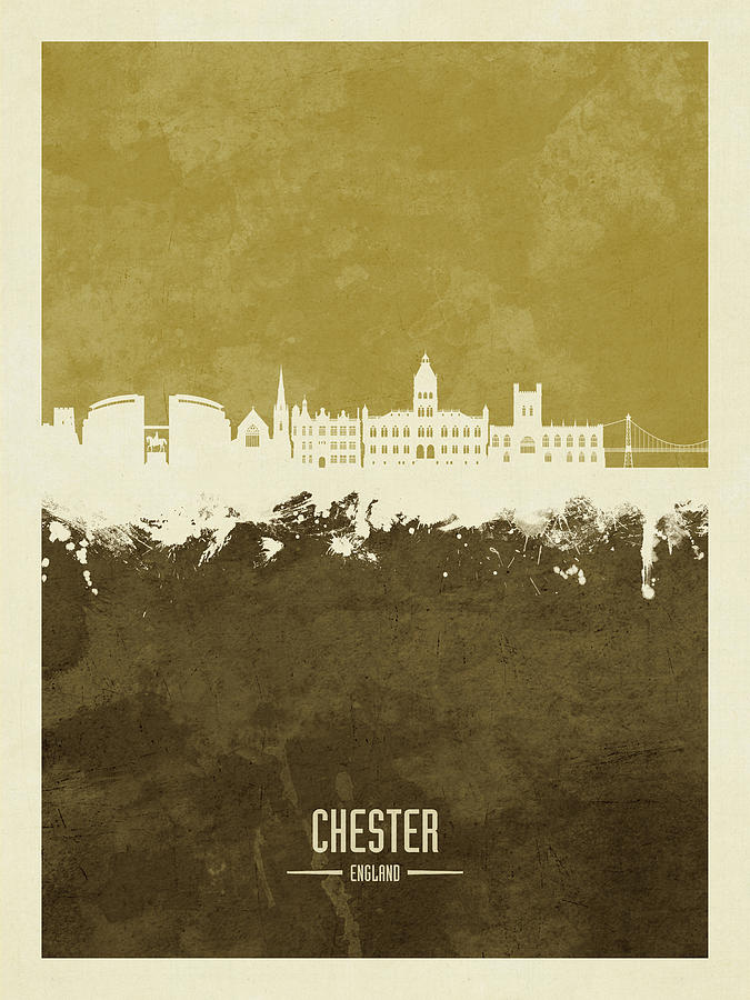 Chester England Skyline #03 Digital Art by Michael Tompsett