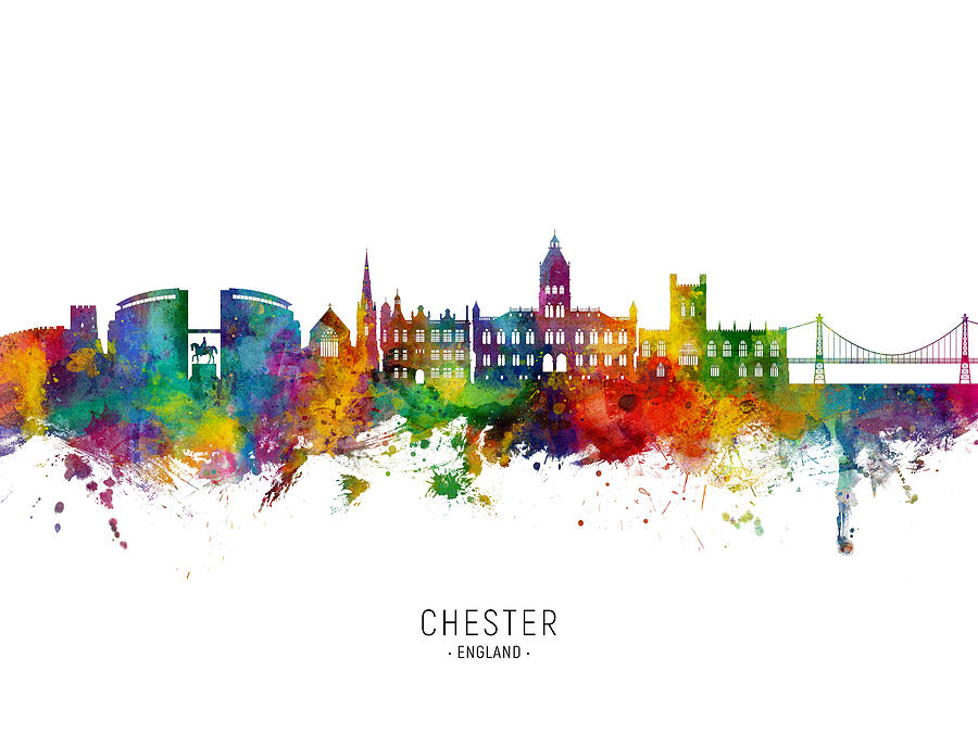 Chester England Skyline #72 Digital Art by Michael Tompsett
