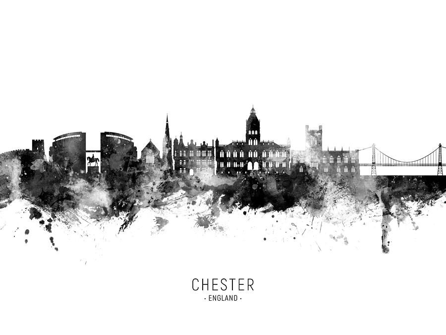 Chester England Skyline #73 Digital Art by Michael Tompsett
