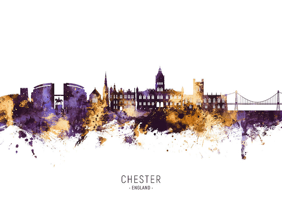 Chester England Skyline #74 Digital Art by Michael Tompsett