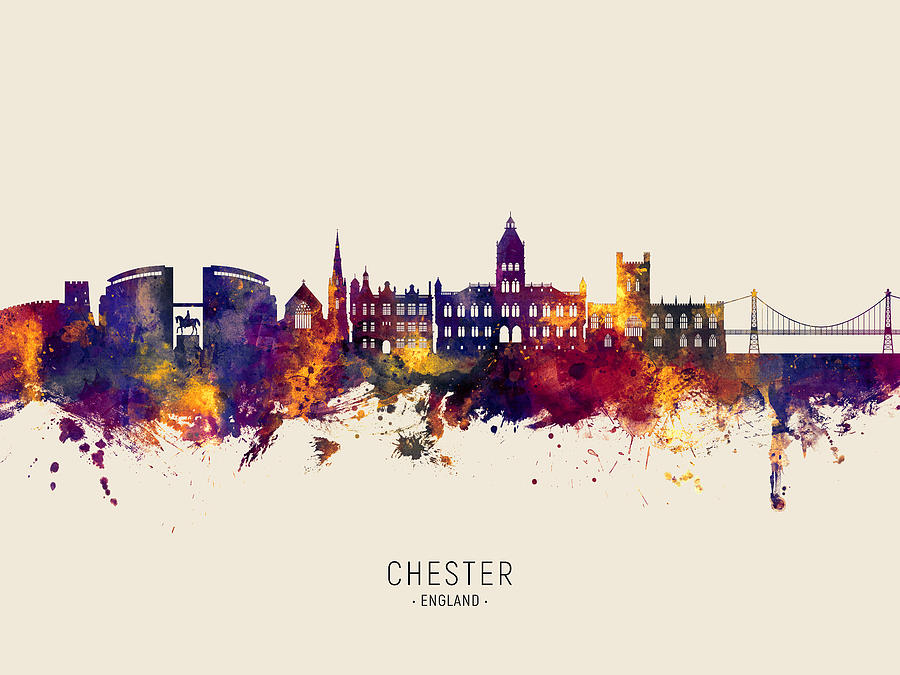 Chester England Skyline #77 Digital Art by Michael Tompsett