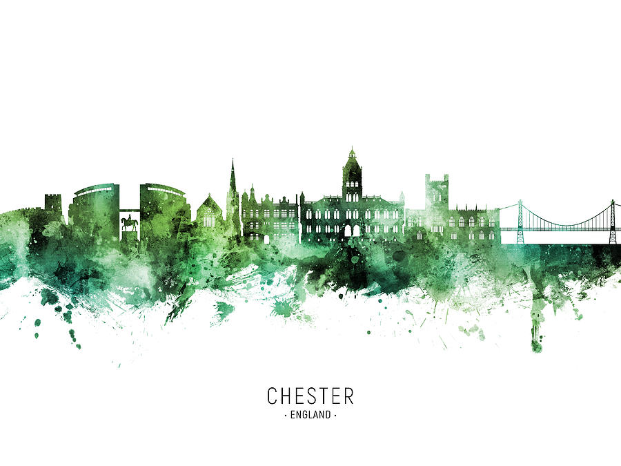 Chester England Skyline #79 Digital Art by Michael Tompsett