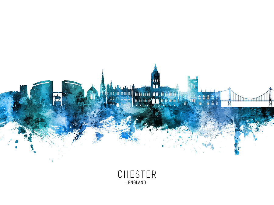 Chester England Skyline #81 Digital Art by Michael Tompsett
