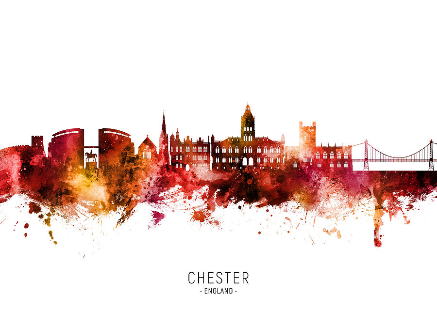 Chester England Skyline #82 Digital Art by Michael Tompsett