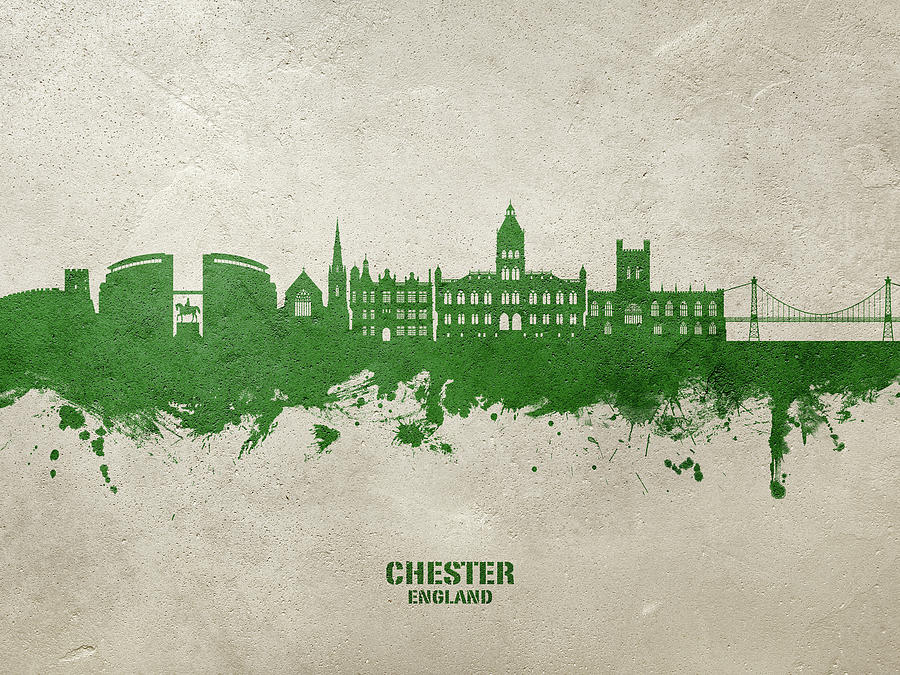 Chester England Skyline #84 Digital Art by Michael Tompsett