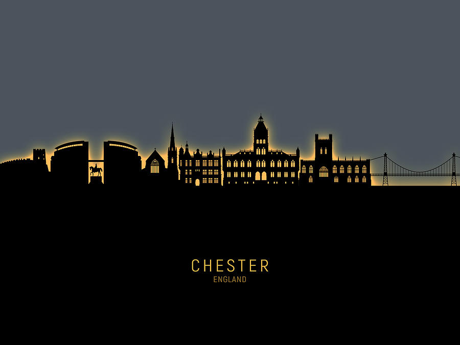 Chester England Skyline #85 Digital Art by Michael Tompsett