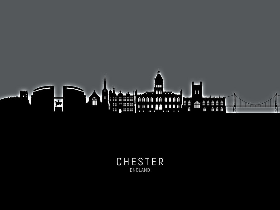 Chester England Skyline #86 Digital Art by Michael Tompsett