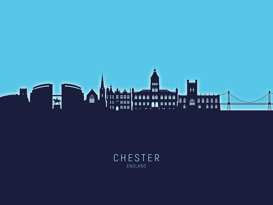 Chester England Skyline #88 Digital Art by Michael Tompsett