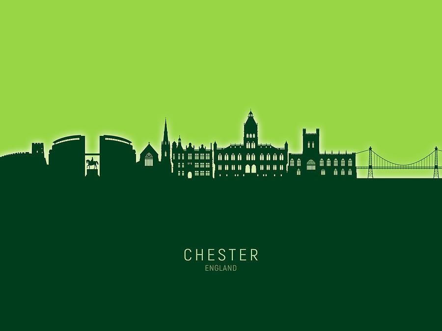 Chester England Skyline #89 Digital Art by Michael Tompsett