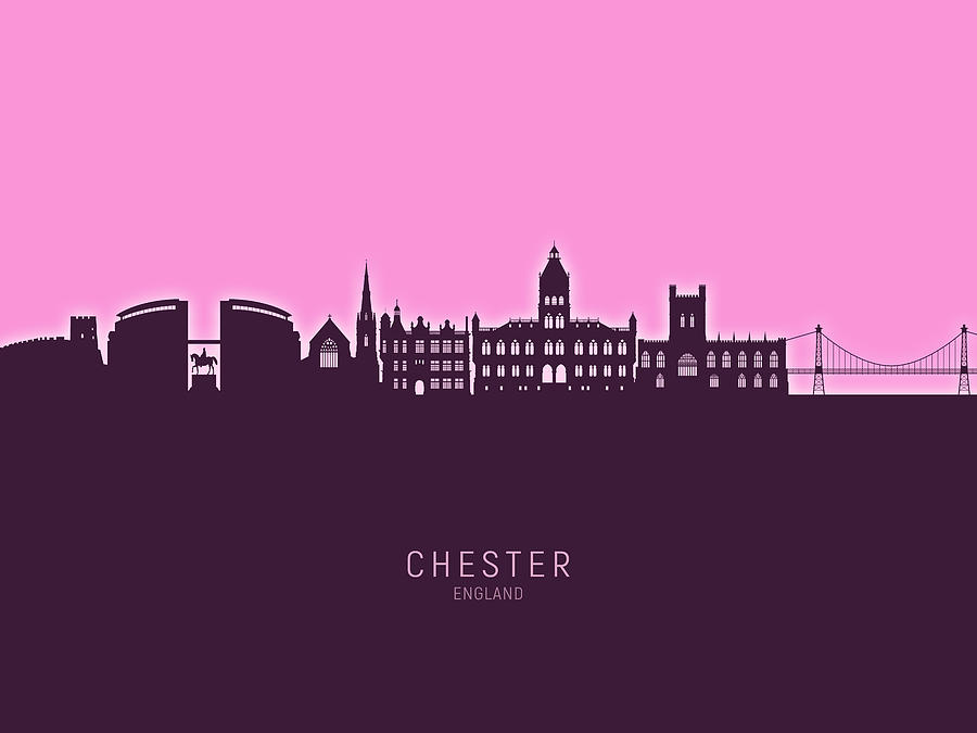 Chester England Skyline #90 Digital Art by Michael Tompsett