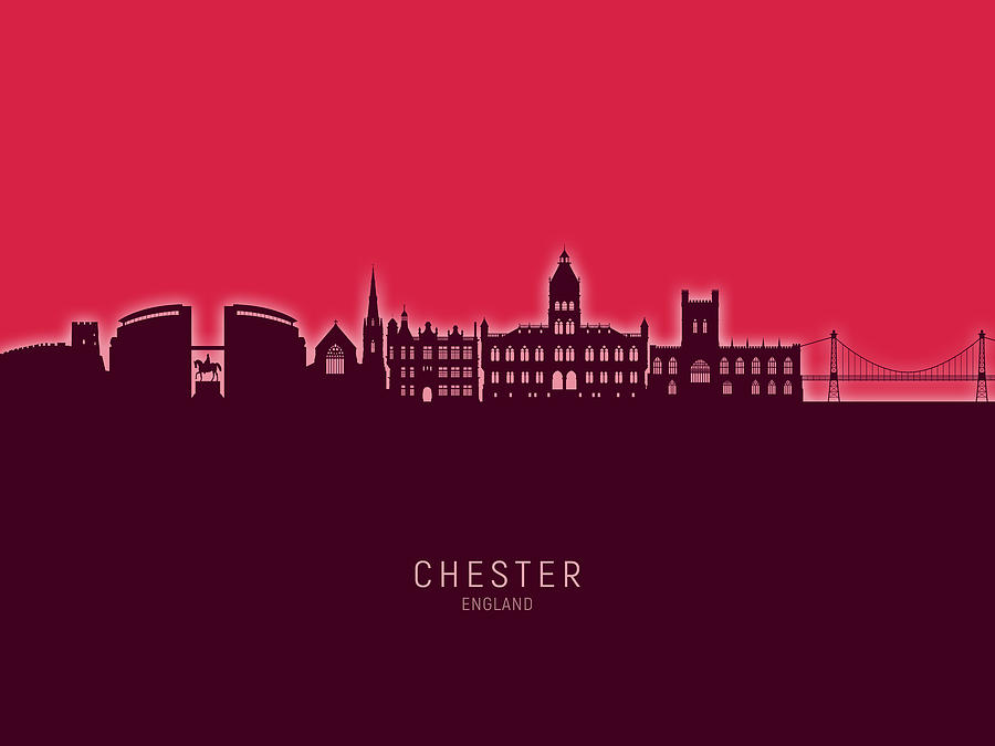 Chester England Skyline #91 Digital Art by Michael Tompsett