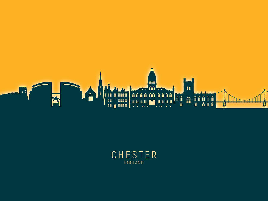 Chester England Skyline #92 Digital Art by Michael Tompsett