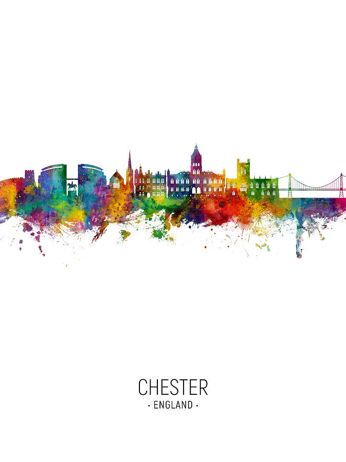 Chester England Skyline #94 Digital Art by Michael Tompsett