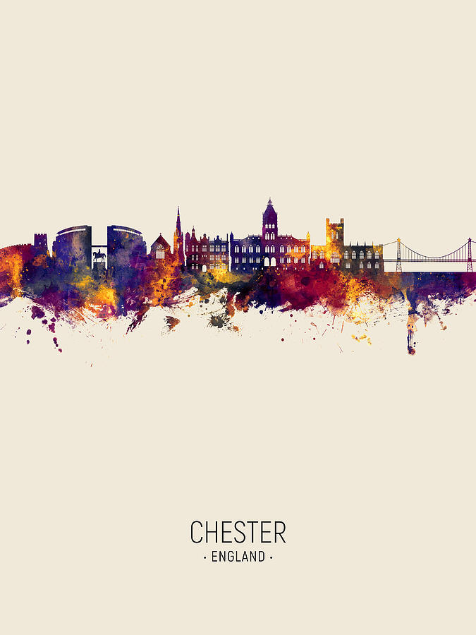 Chester England Skyline #95 Digital Art by Michael Tompsett