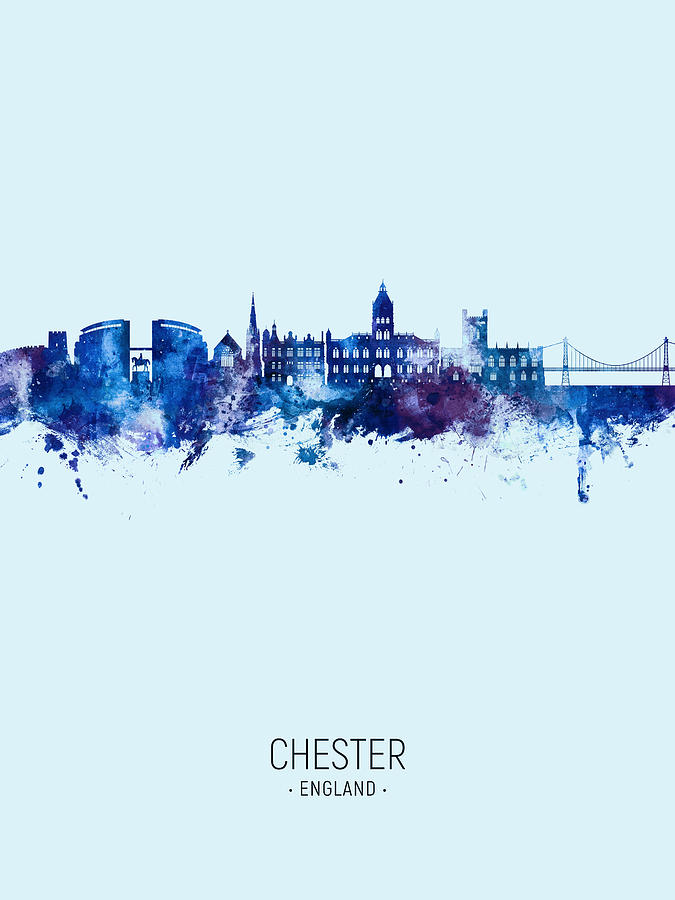 Chester England Skyline #96 Digital Art by Michael Tompsett