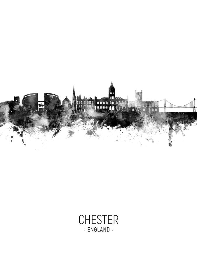 Chester England Skyline #98 Digital Art by Michael Tompsett