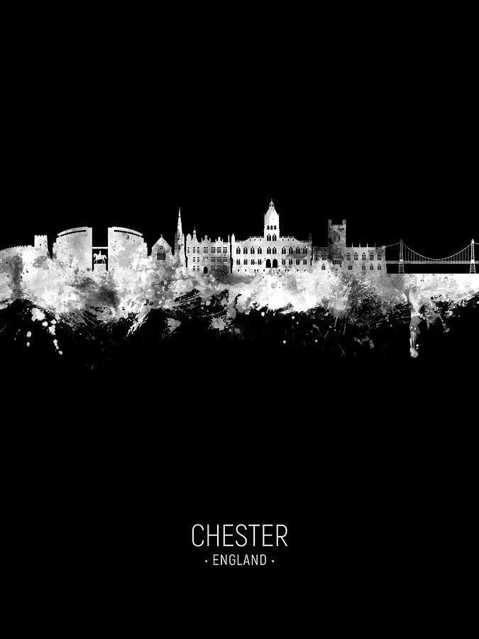 Chester England Skyline #99 Digital Art by Michael Tompsett