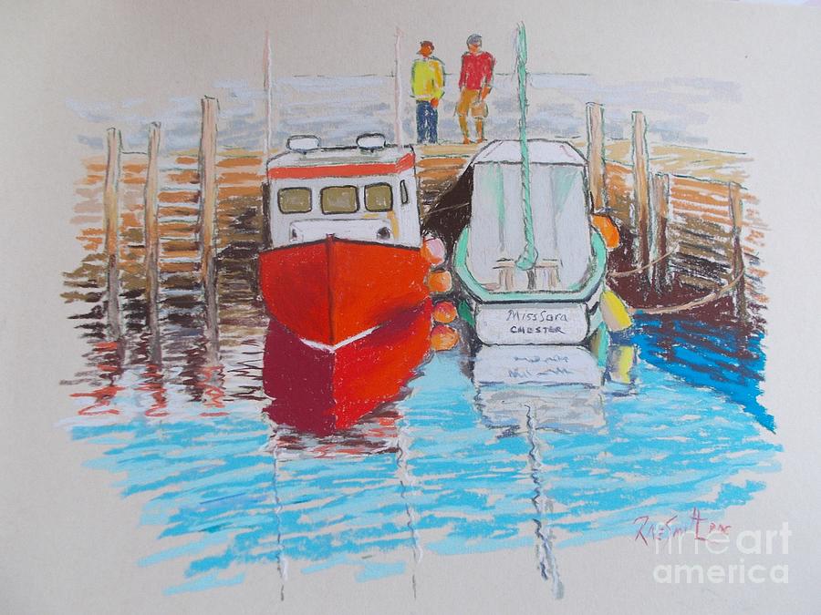Chester Fishing Boats  Pastel by Rae  Smith PAC