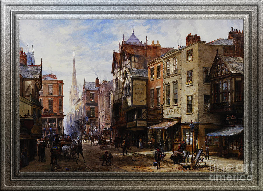 Chester - The Cross Looking Towards Watergate Street by Louise Ingram Rayner Classical Art Reproduct Painting by Rolando Burbon
