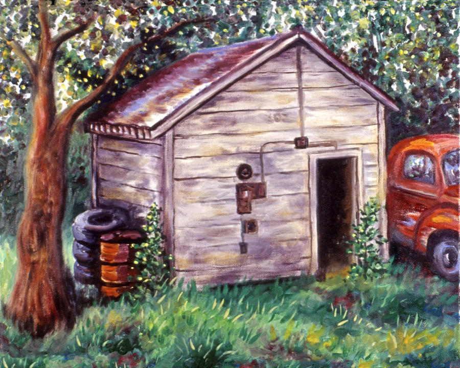 Car Painting - Chesters Treasures by Linda Mears