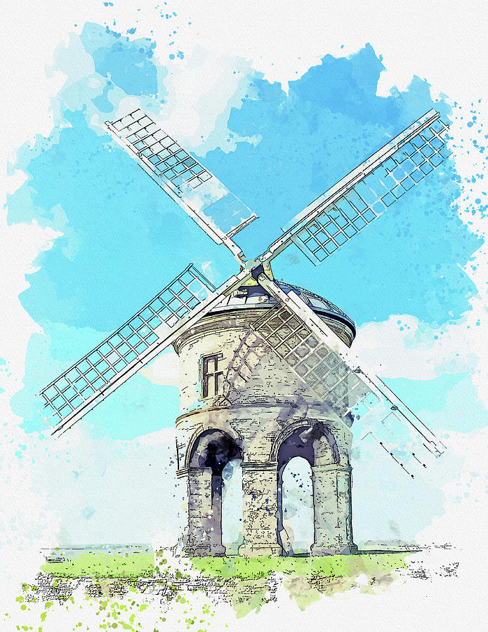 Chesterton Windmill, Chesterton, Ca 2021 By Ahmet Asar, Asar Studios Painting