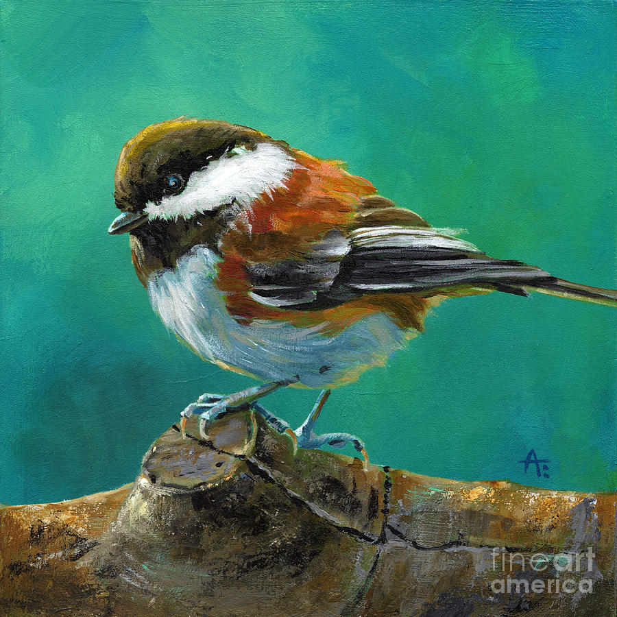 Chestnut Chickadee Painting by Annie Troe