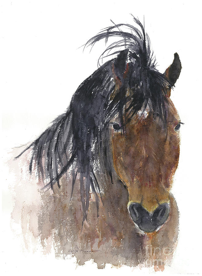 Chestnut Horse Painting by Claudia Hafner