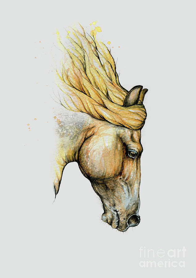 Chestnut horse head Painting by Ang El