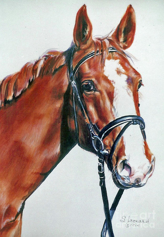 Horse Painting - Chestnut by Suzanne Leonard