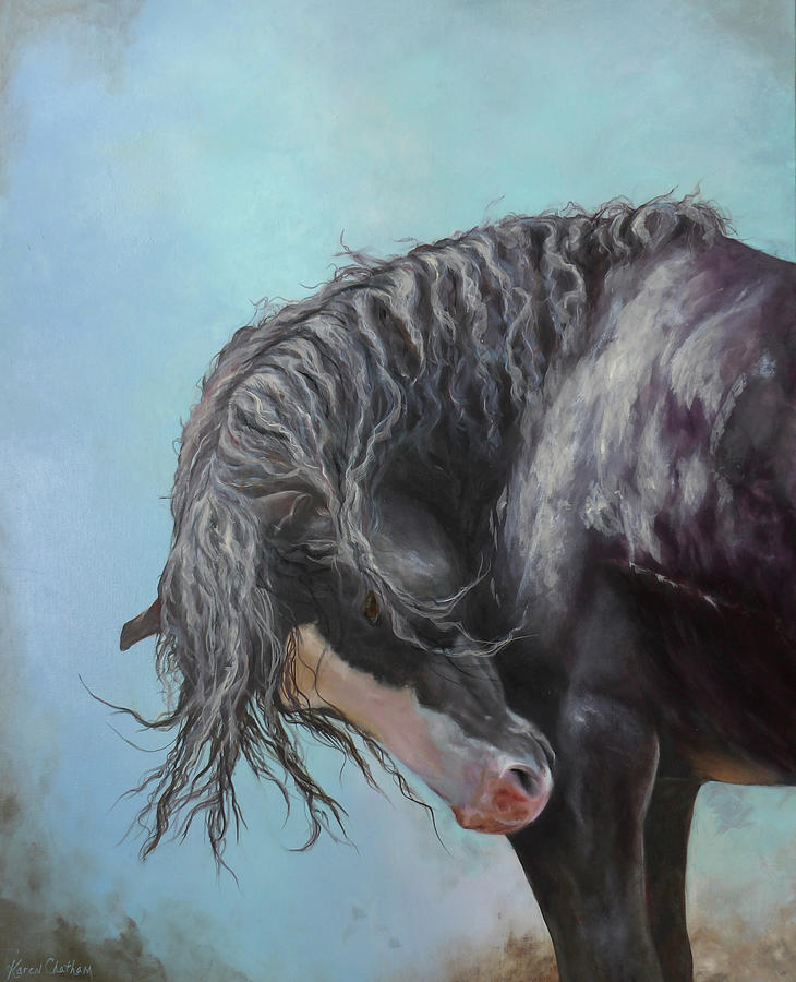 Wyoming Wild Horses Painting - Cheveyo by Karen Kennedy Chatham