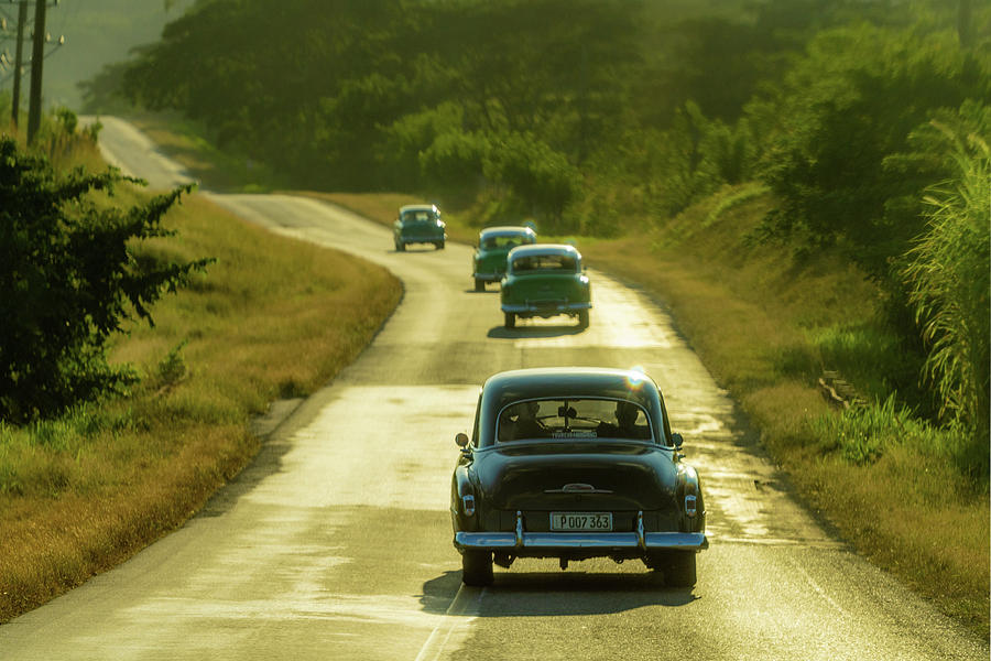 Chevies On The Road In Cuba Photograph