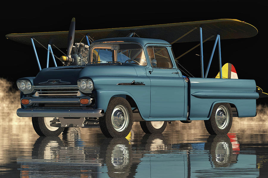 Chevrolet Apache The Classic Pickup From 1959 Digital Art by Jan Keteleer