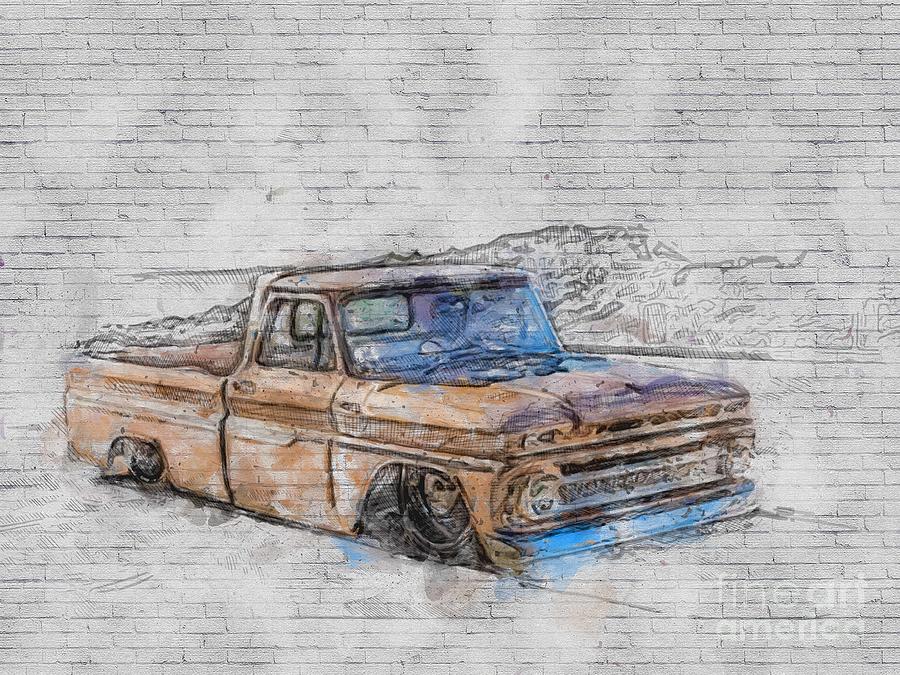 chevy lowrider truck drawings