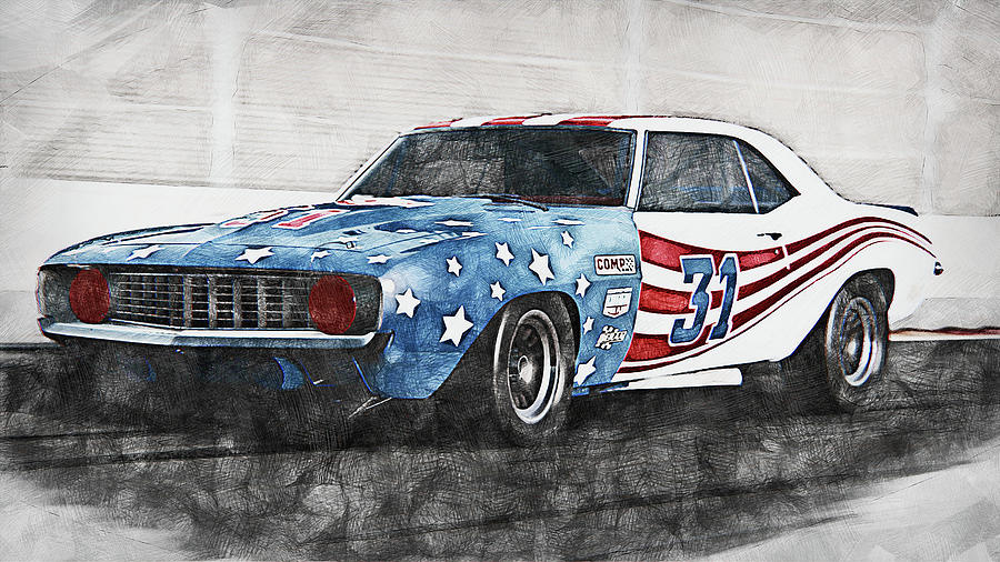 Chevrolet Camaro TransAm 1969 - 09 by AM FineArtPrints Chevrolet Camaro TransAm 1969 - 09 by AM FineArtPrints