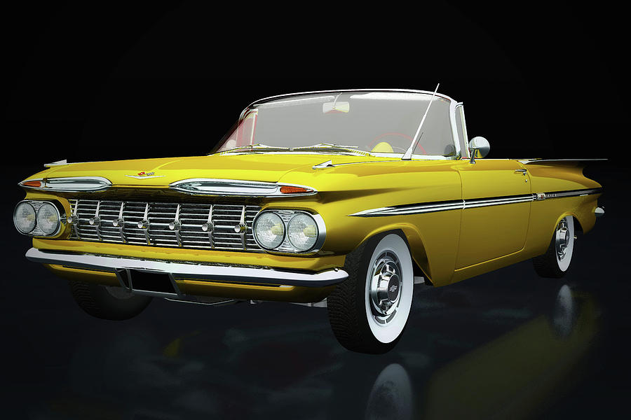 Chevrolet Impala from the 1950s three-quarter view Photograph by Jan Keteleer