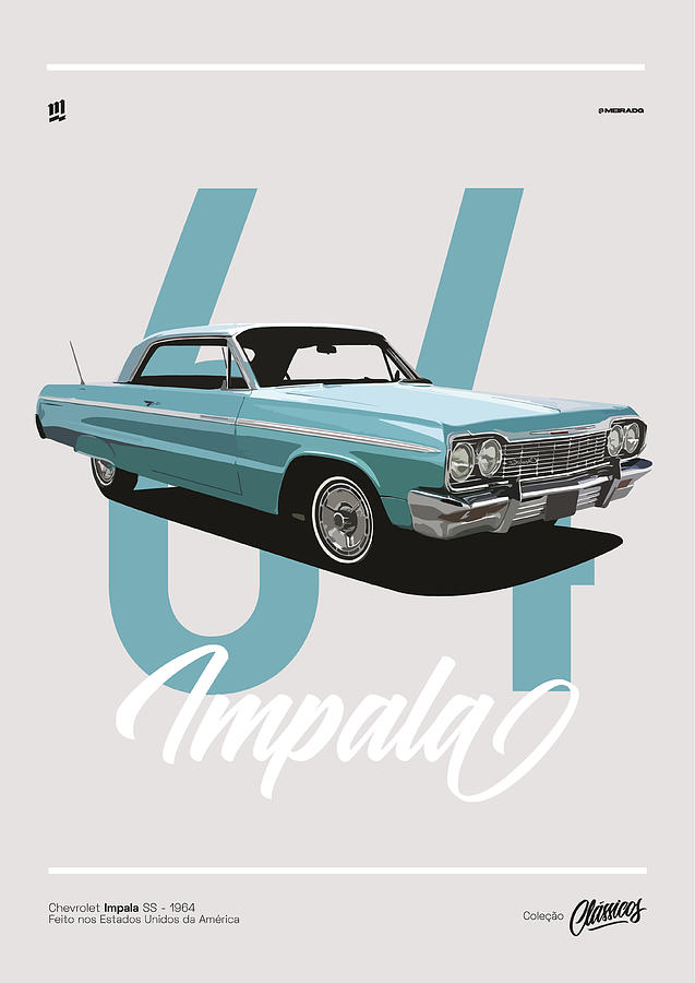 Chevrolet Impala Ss 1964 - Classic Series - Interlakes Digital Art by ...