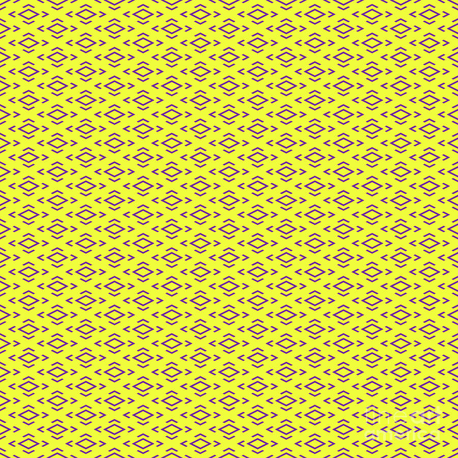 Chevron Diamond With Center Inset Pattern In Sunny Yellow And Iris Purple N.2192 Painting