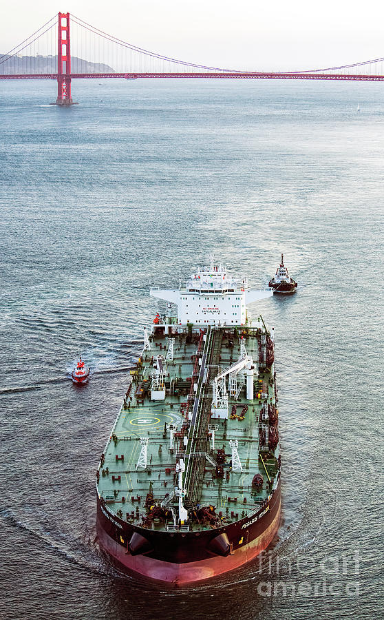 Chevron Pegasus Voyager Oil Tanker Aerial View Photograph by David Oppenheimer