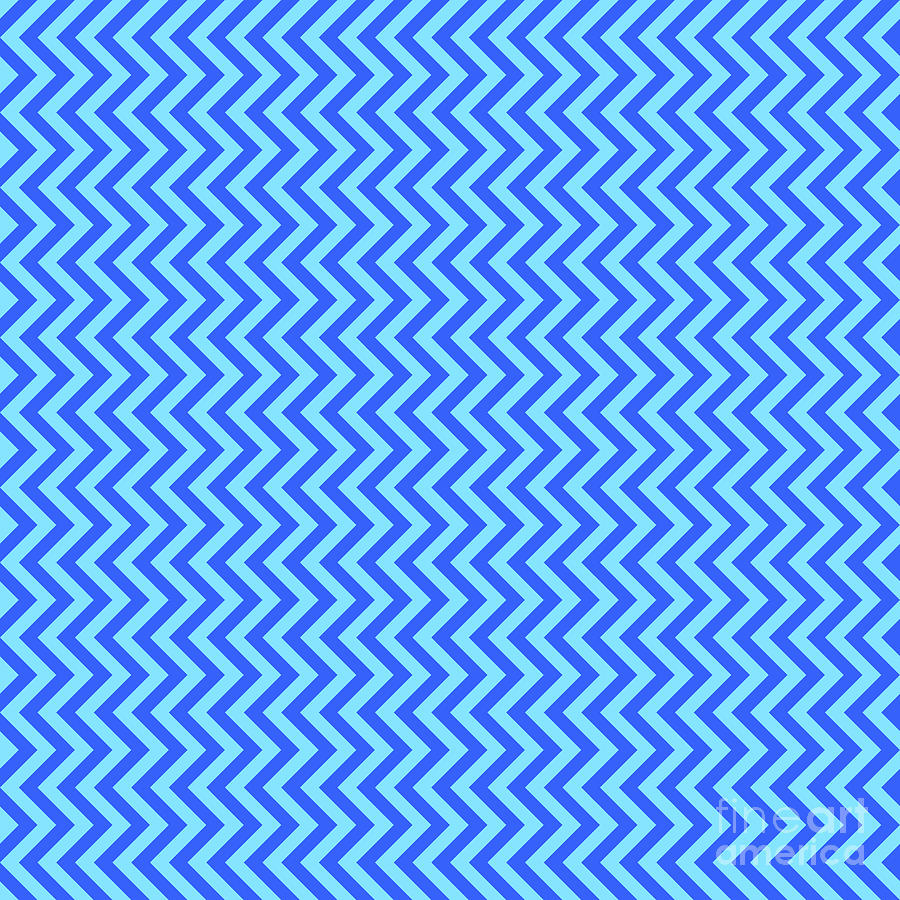 Chevron Zigzag Pattern In Day Sky And Azul Blue N.1590 Painting