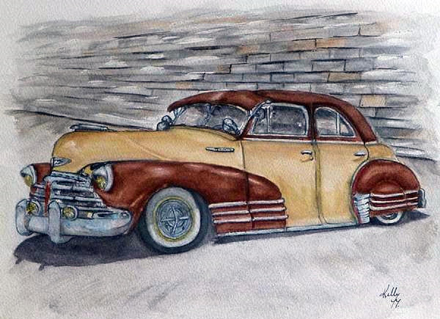 Chevy 1948 Fleetline Lowrider Painting by Kelly Mills